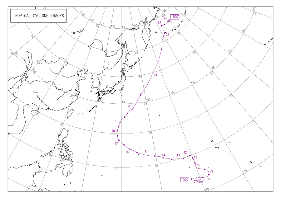 台風7号経路図（気象庁ホームページから）