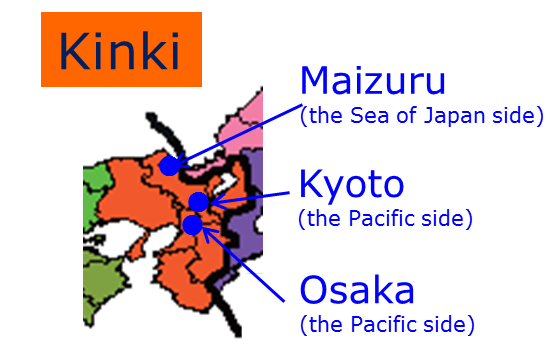 Location of Maizuru City and Osaka City