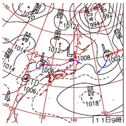 Weather chart at 00UTC, 11 September 2010
