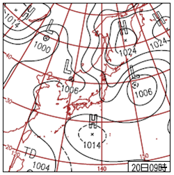 Weather chart at 00UTC, 20 July 2012
