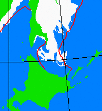 海氷分布図（北海道周辺）