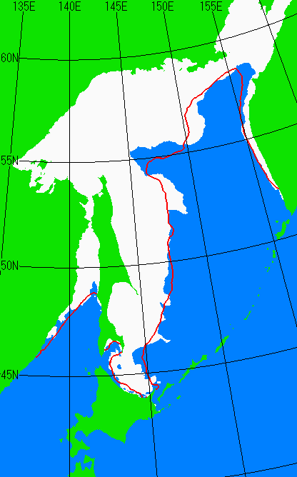 1月31日の海氷分布図