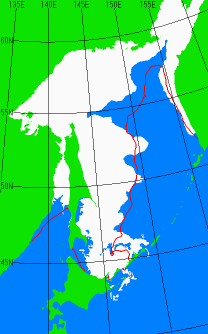 2月28日の海氷分布図