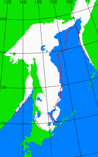 2月15日の海氷分布図