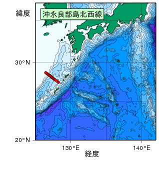 九州・沖縄海域測線図