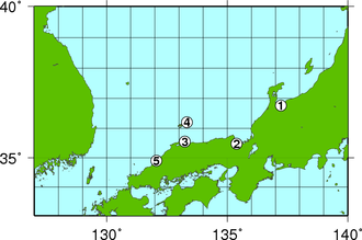 2013年8月の月平均潮位が最高となった潮位観測点
