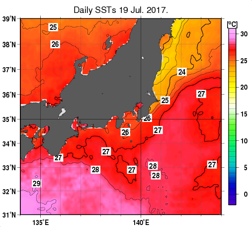 気象庁 海洋の健康診断表 参考図 海面水温 海流 関東 東海 北陸周辺海域
