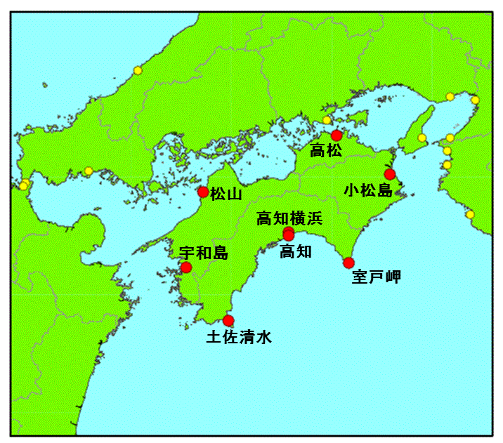 気象庁 潮汐 海面水位のデータ 歴史的潮位資料 四国地方