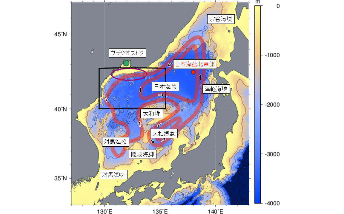 日本海固有水(深層水)の形成域と循環