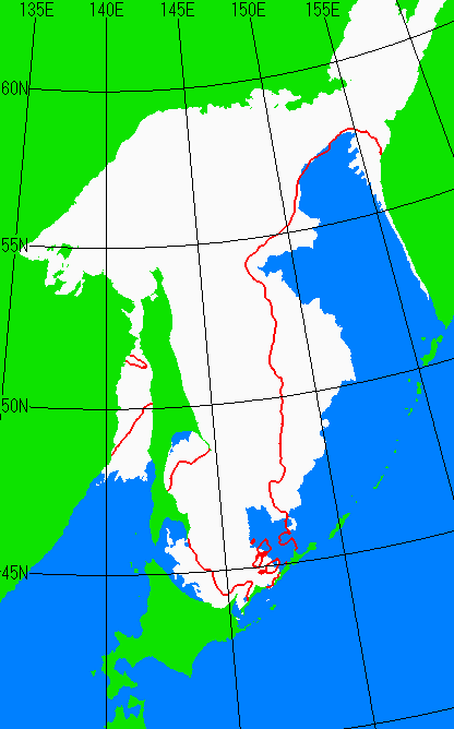 海氷分布図（オホーツク海全体）