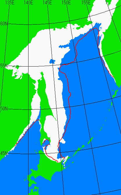1月31日の海氷分布図