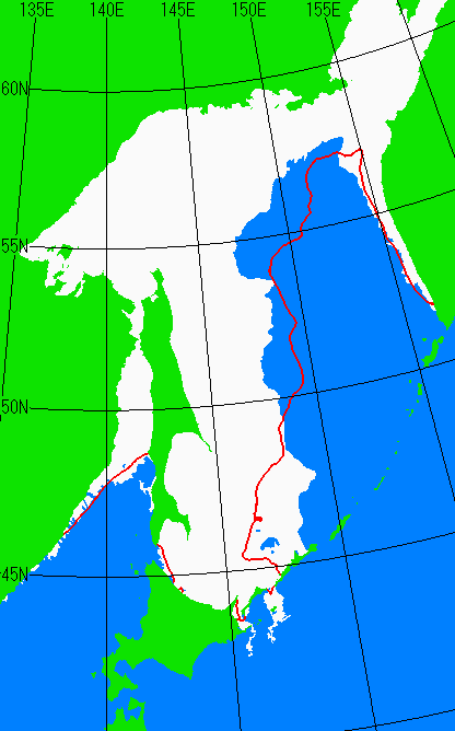 2月25日の海氷分布図