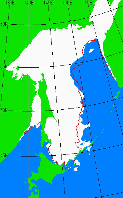 3月15日の海氷分布図