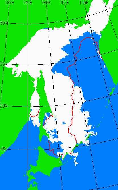 3月25日の海氷分布図