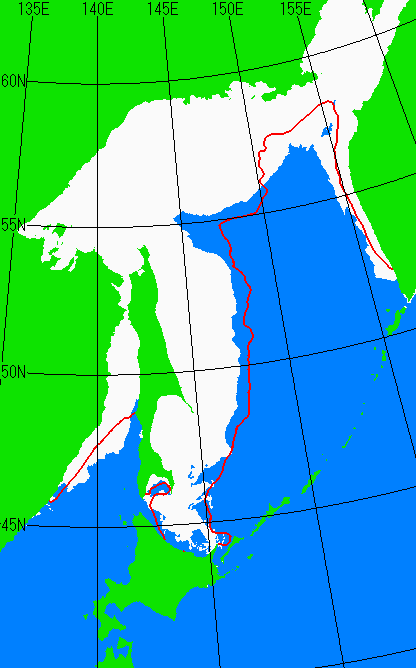 2月5日の海氷分布図