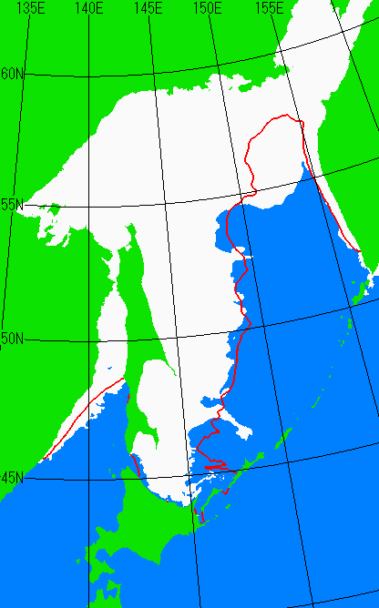 2月20日の海氷分布図