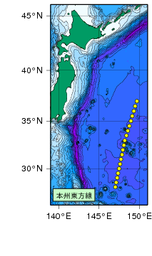 関東沖海域測線図
