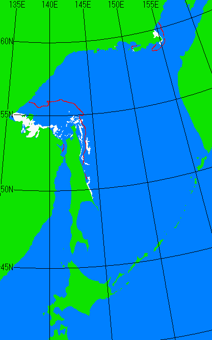 オホーツク海の海氷分布平年比較図