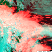 オホーツク海南部の衛星画像のイメージ