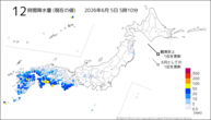 12時間降水量(現在の値)の分布図