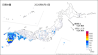 昨日の日降水量の分布図