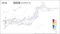 1日の日降水量の分布図