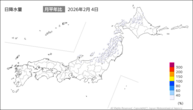 昨日の日降水量の分布図