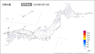 15日の日降水量の分布図
