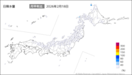 18日の日降水量の分布図