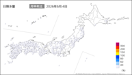 昨日の日降水量の分布図