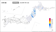一昨日の日降水量の分布図