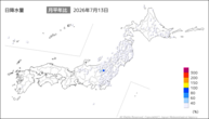 昨日の日降水量の分布図