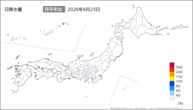 一昨日の日降水量の分布図