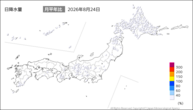 昨日の日降水量の分布図