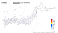 昨日の日降水量の分布図