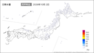 昨日の日降水量の分布図
