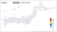 25日の日降水量の分布図