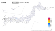 26日の日降水量の分布図