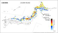 日最深積雪の分布図