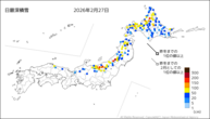 日最深積雪の分布図