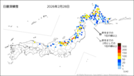 日最深積雪の分布図