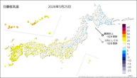 一昨日の最低気温の分布図