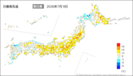 一昨日の最高気温前日差の分布図