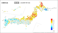 一昨日の最高気温前日差の分布図