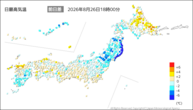今日の最高気温前日差の分布図