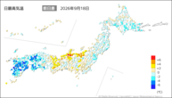 18日の最高気温前日差の分布図