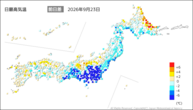 一昨日の最高気温前日差の分布図