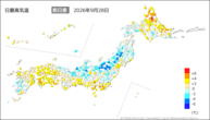 一昨日の最高気温前日差の分布図