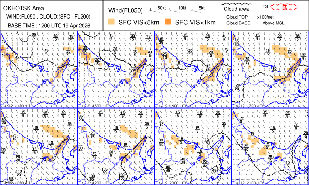 オホーツクエリアのSIGWXチャート
