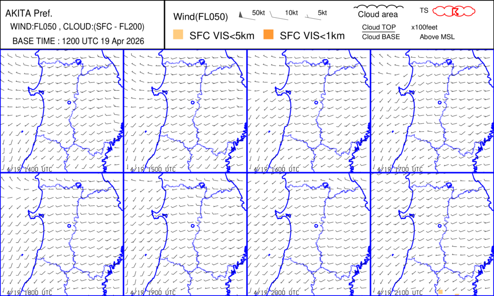 秋田エリアのSIGWXチャート
